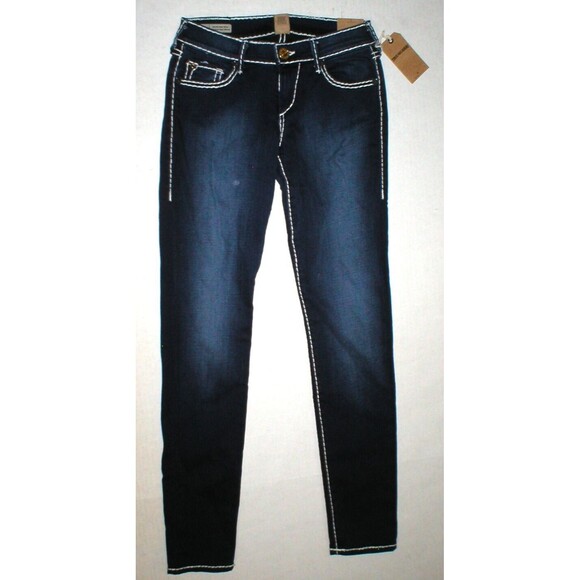 New Womens True Religion Brand Jeans Skinny Blue 24 NWT USA Super T Casey White - Picture 2 of 7